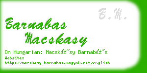 barnabas macskasy business card